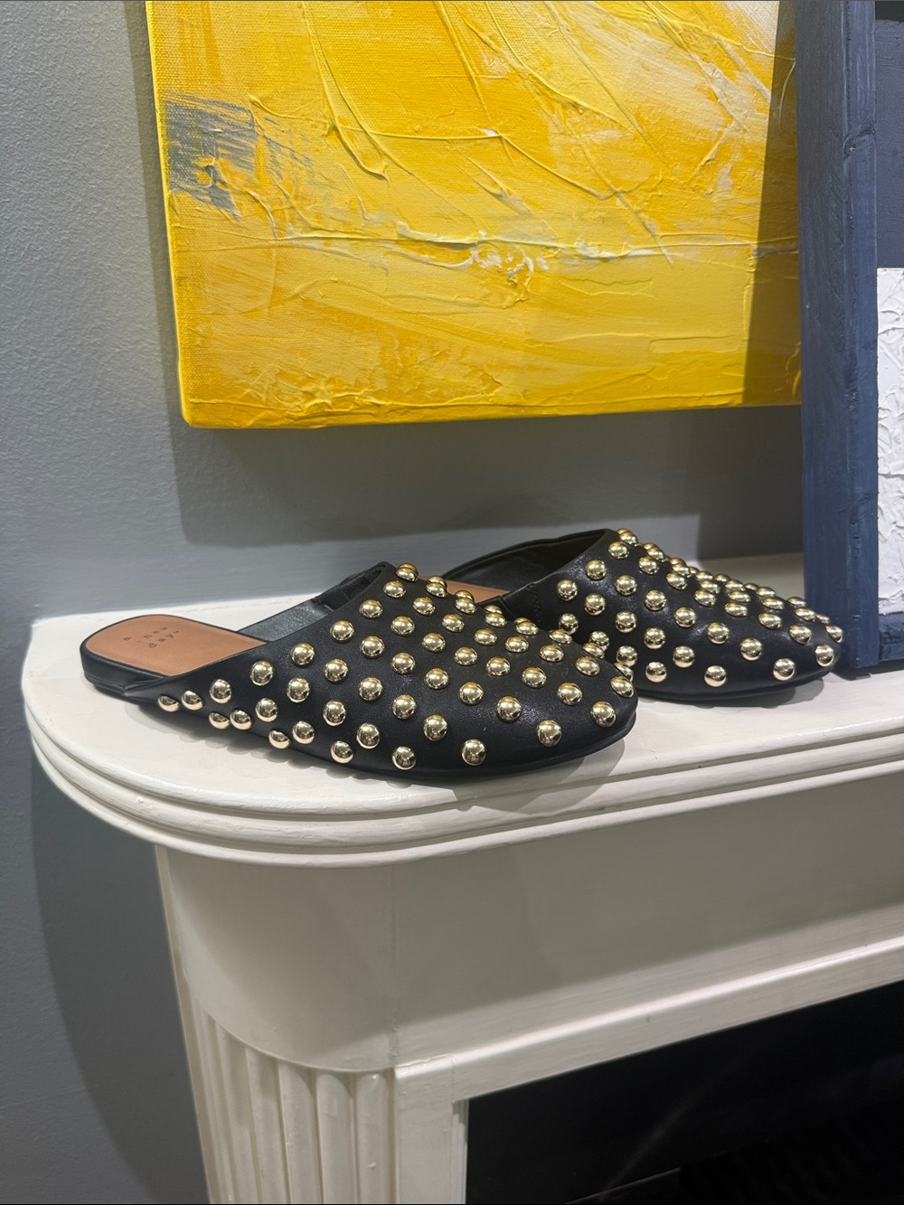 a new day Black Studded Slip-On Mules